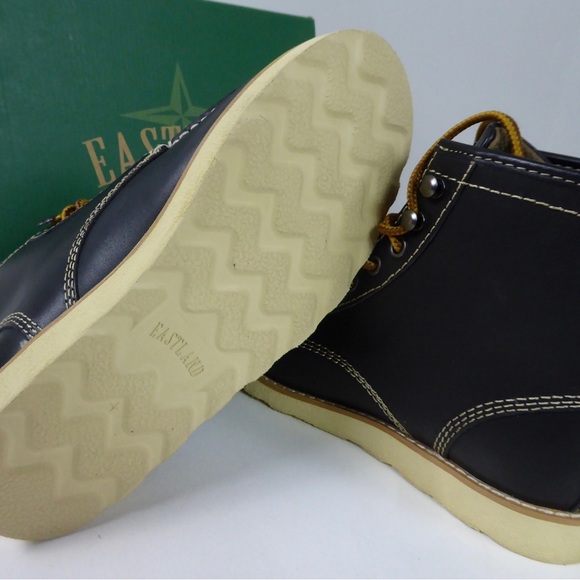 Eastland Lumber Up Navy Leather Boots Moc Toe Fully Lined NIB New - Picture 8 of 10